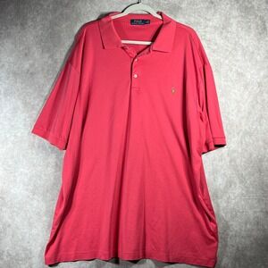Polo Ralph Lauren Polo Shirt Mens Size 3XLT Pink Short Sleeve Casual‎ Preppy